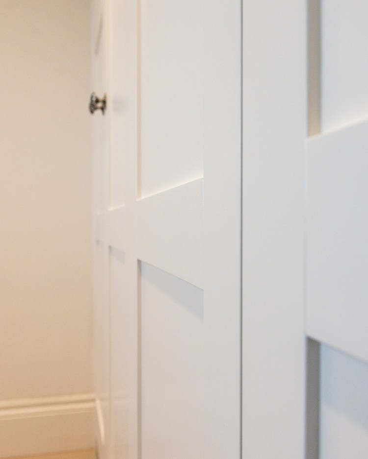 bespoke cabinet built in fitted wardrobe cornwall carpentry joinery storage charlestown shaker door bedroom furniture