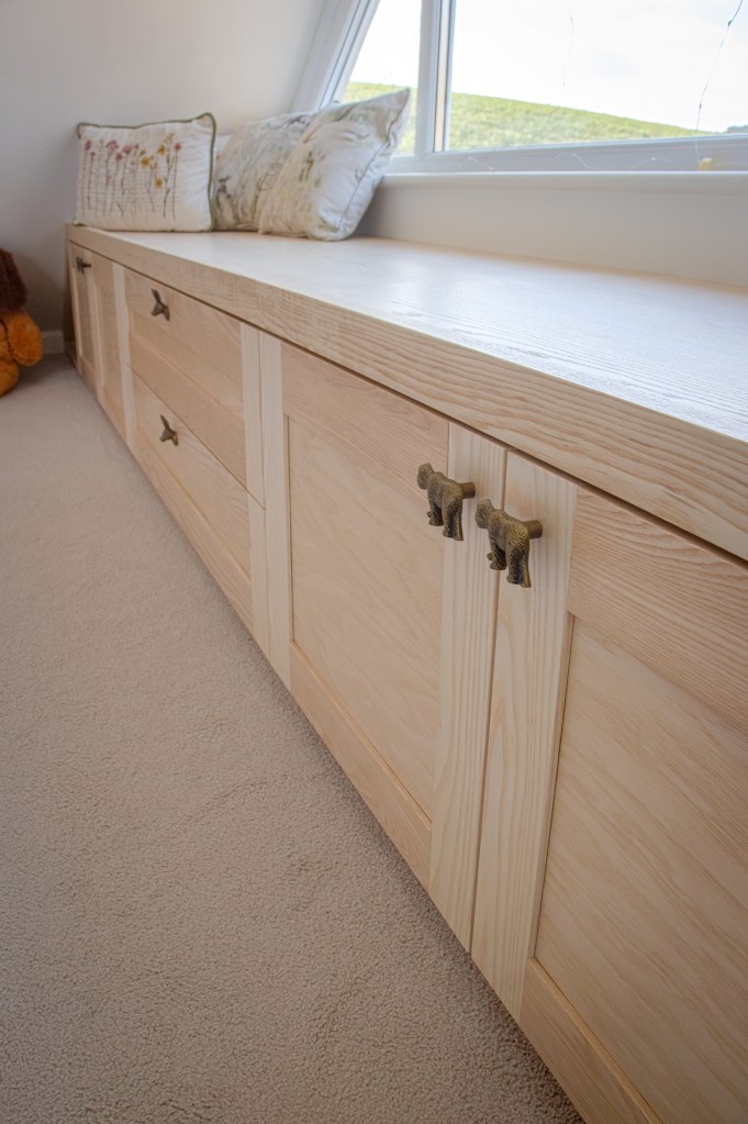A bespoke Ash window seat