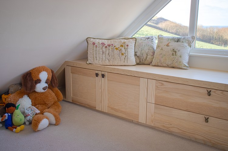 A bespoke Ash window seat
