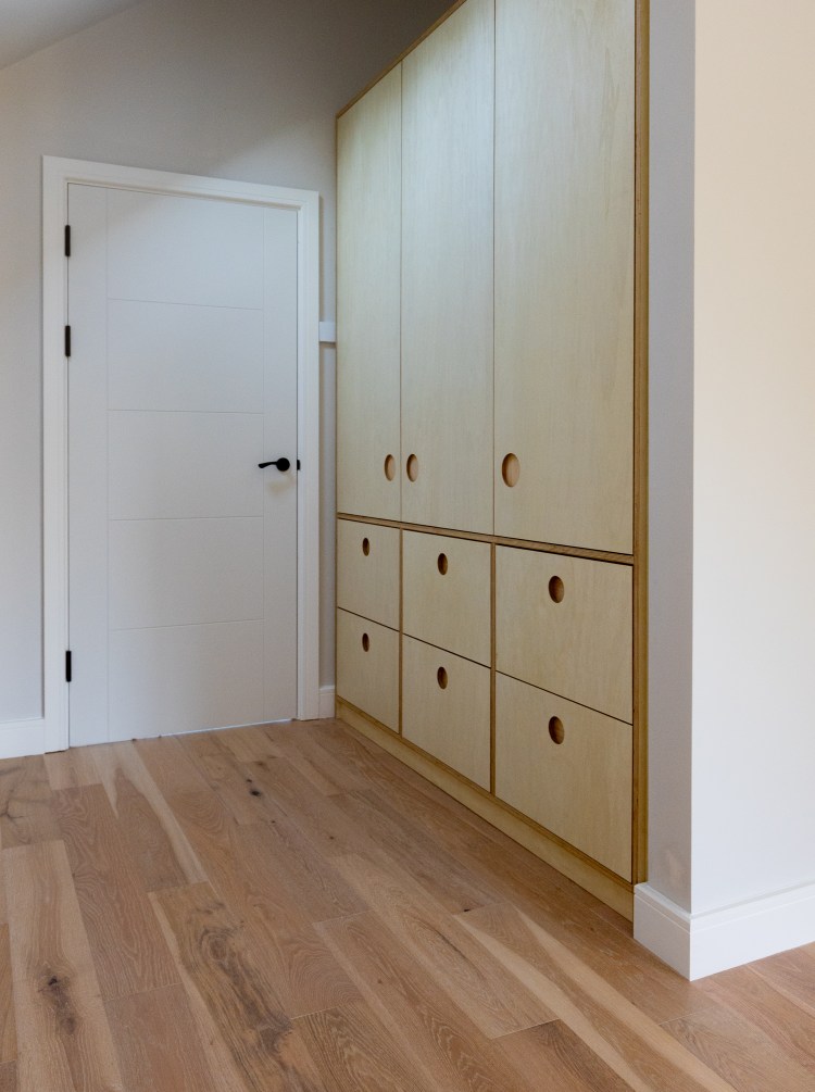 bespoke cabinet built in fitted wardrobe cornwall carpentry joinery storage charlestown birch ply birchply plywood poplar